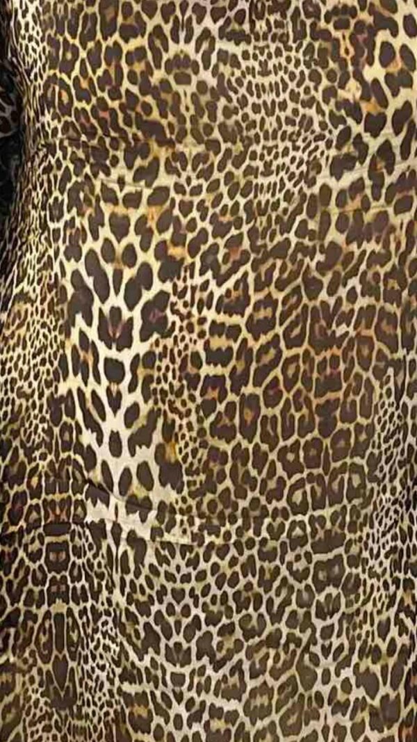 Leopard Silk Fabric Detail Sequin Saturday