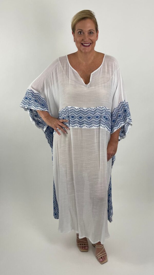 Santorini Embroidered Caftan from Sequin Saturday by Jennifer Risey